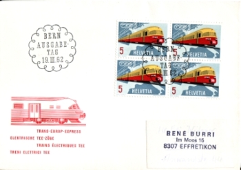 CH FDC 0747 (Viererblock) 1962 03 003 ●